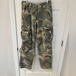 Vintage Y2K Aeropostale Mens Camo Cargo Pants Authentic Cargo Baggy Style 28x30
